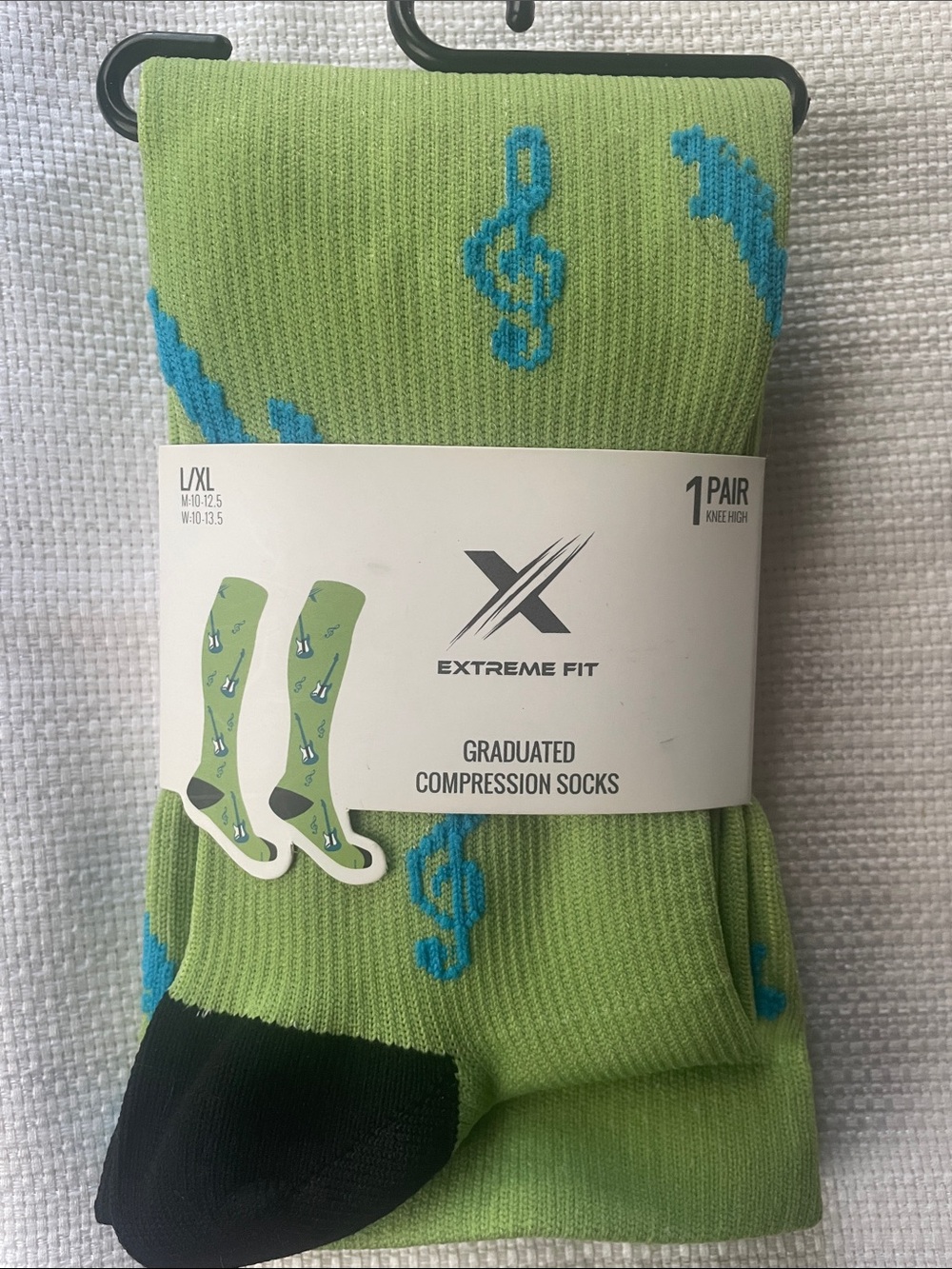 Guitars knee-high Compression socks 15-20mmHg unisex size L/XL new in wrapper